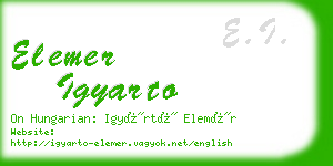 elemer igyarto business card